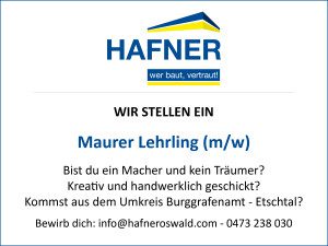 2015 11 Lehrling - Hafner Bau | Baufirma | Meran | Schlüsselfertig | Bauunternehmen